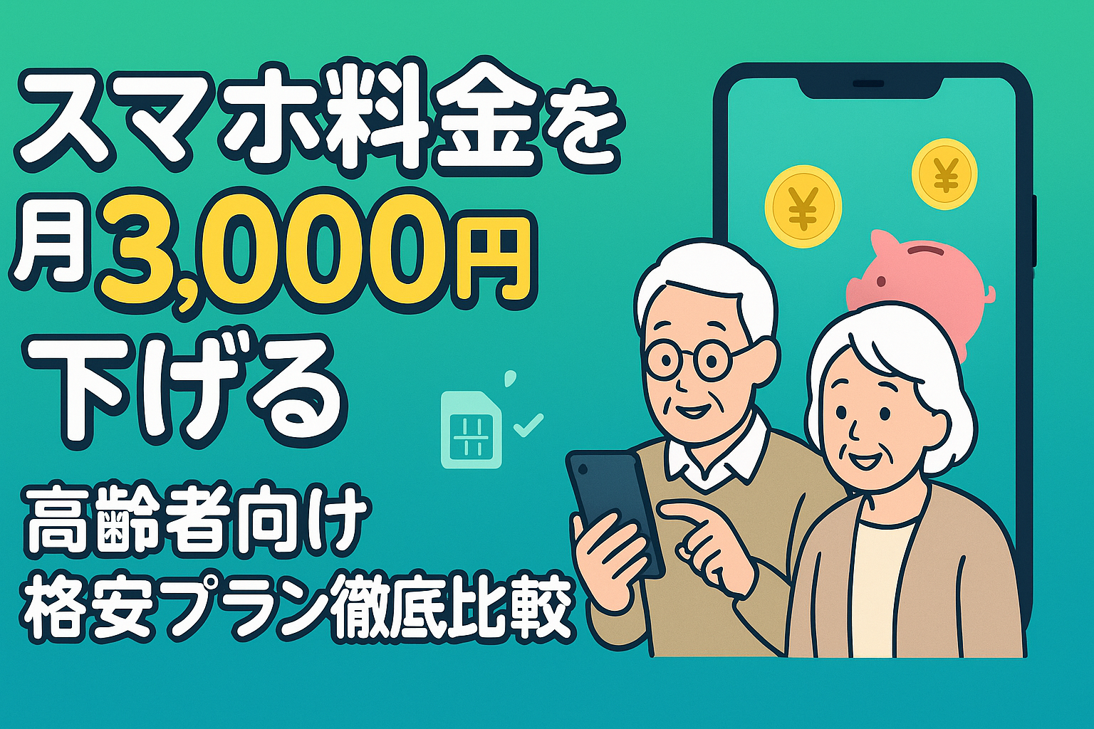 スマホ料金を月3,000円下げる！高齢者向け格安プラン徹底比較