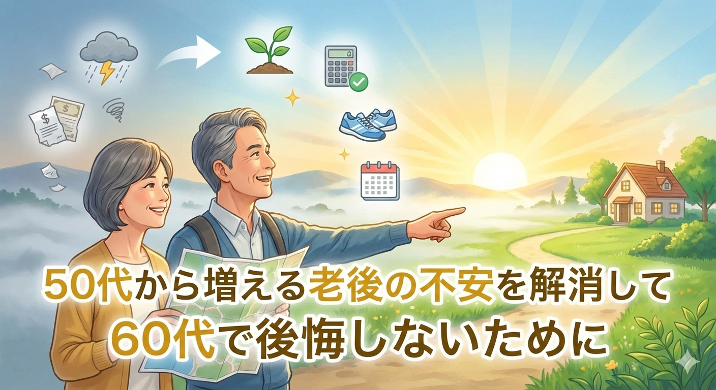 50代から増える老後の不安を解消して60代で後悔しないために