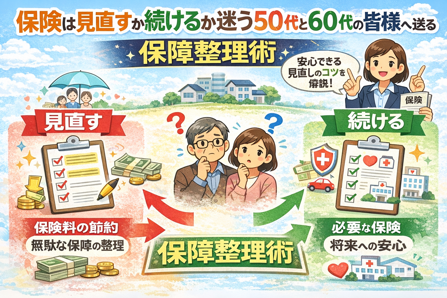 保険は見直すか続けるか迷う50代と60代の皆様へ送る保障整理術