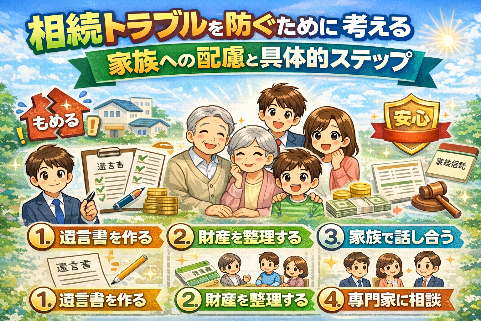相続トラブルを防ぐために考える家族への配慮と具体的ステップ