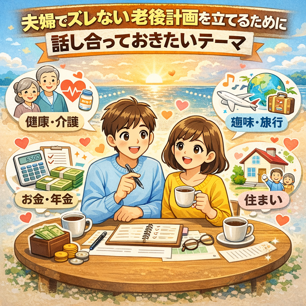 夫婦でズレない老後計画を立てるために話し合っておきたいテーマ
